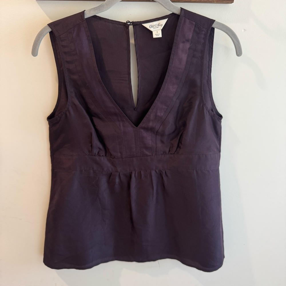 Y2K Vintage Old Navy‎ 100% Silk Plum Babydoll Tank Top Small